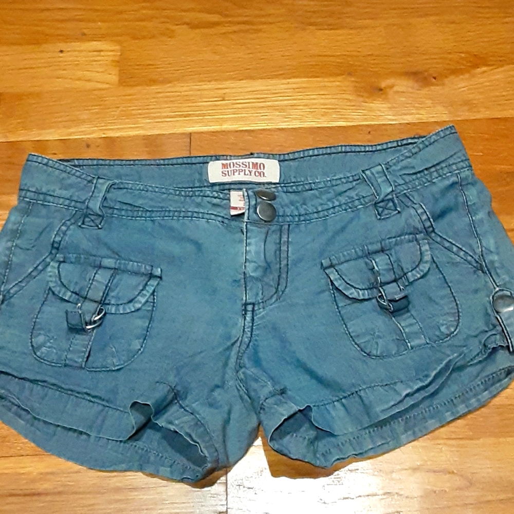 Cotton denim short shorts